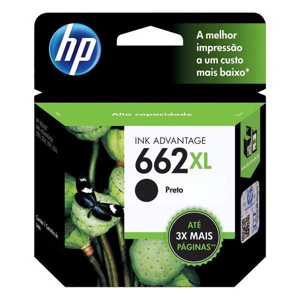 Cartucho de tinta HP 662XL preto (CZ105AB)