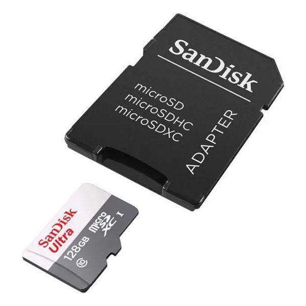 Cartão Micro SD 128 Gb com adaptador SanDisk Ultra (SDSQUNR-128G-GN3MA)