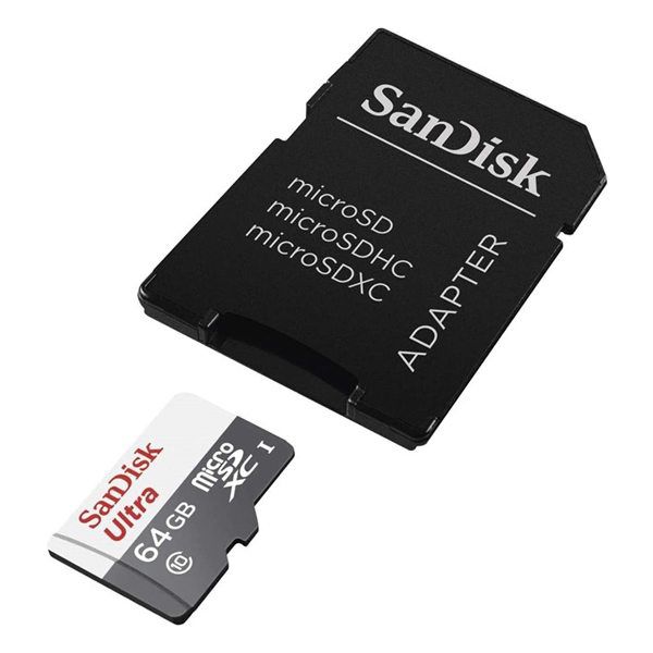 Cartão Micro SD 64 Gb com adaptador SanDisk Ultra (SDSQUNR-064G-GN3MA)