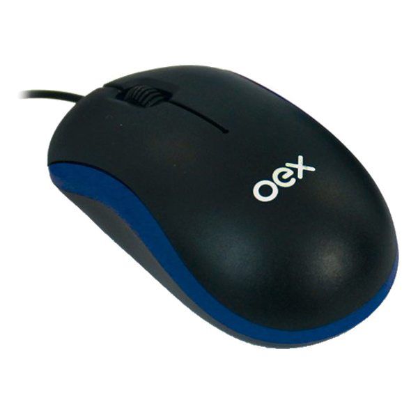Mouse USB oex MS103 preto/azul (51.3702)
