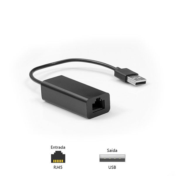 Cabo adaptador USB 2.0 M x RJ45-F Plus Cable ADP-USBLAN100BK