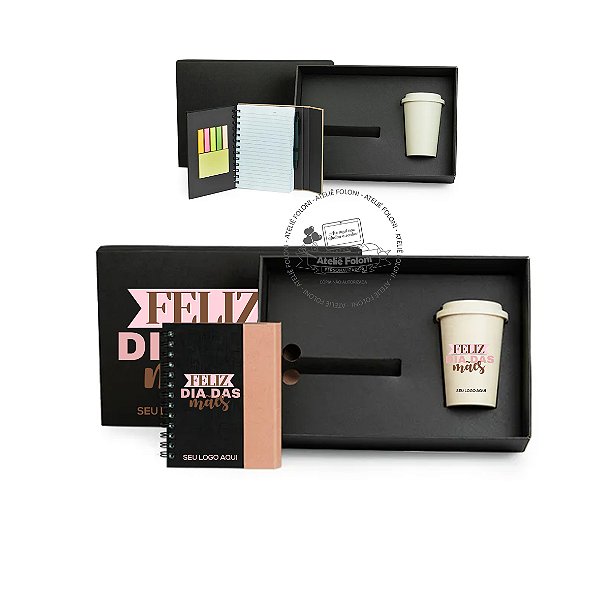 Kit Caderno,Caneta e Copo Dia Personalizado