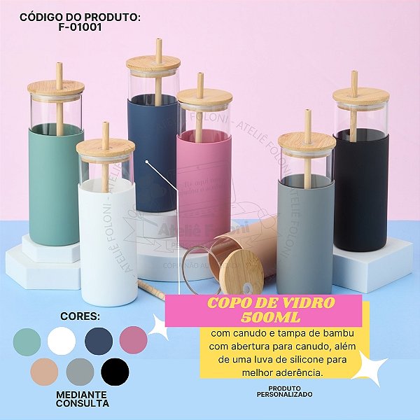 Copo de Vidro 500ml Personalizado
