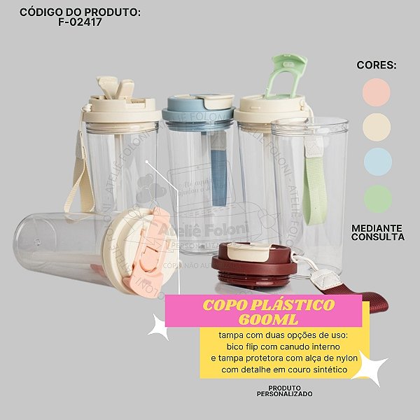 Copo Plástico 600ml Personalizado