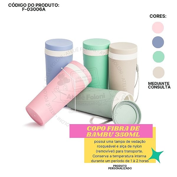 Copo Fibra de Bambu 350ml Personalizado