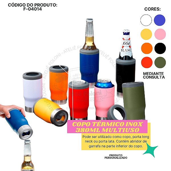 Copo Térmico Inox 380ml Multiuso  Personalizado