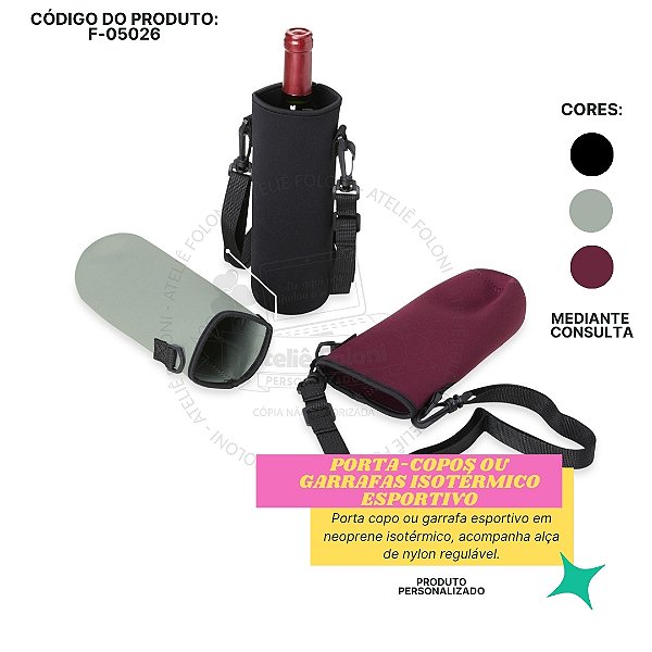 Porta-Copos ou Garrafas Isotérmico Esportivo Personalizado