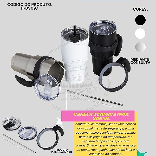 Caneca Térmica Inox 800ml Personalizado