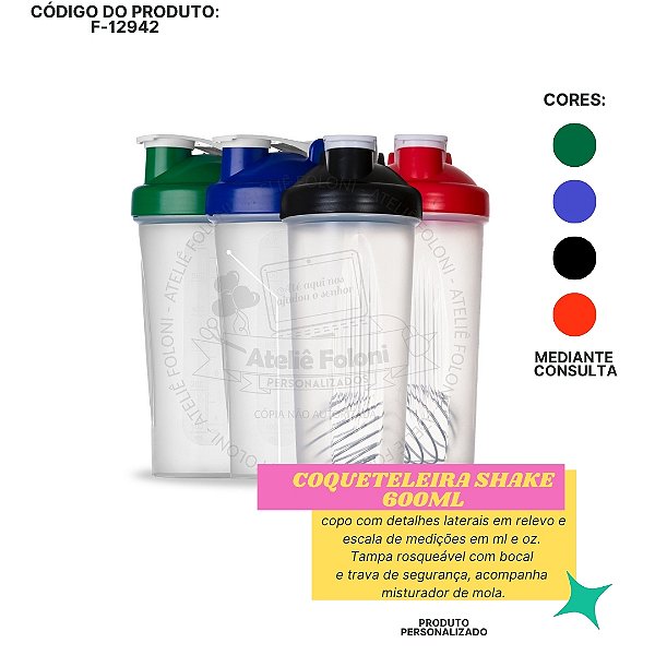 Coqueteleira Shake 600ml Personalizado