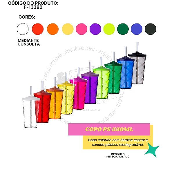 Copo PS 550ml Personalizado