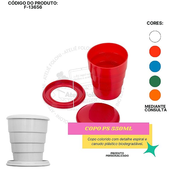 Copo Retrátil 130ml Personalizado