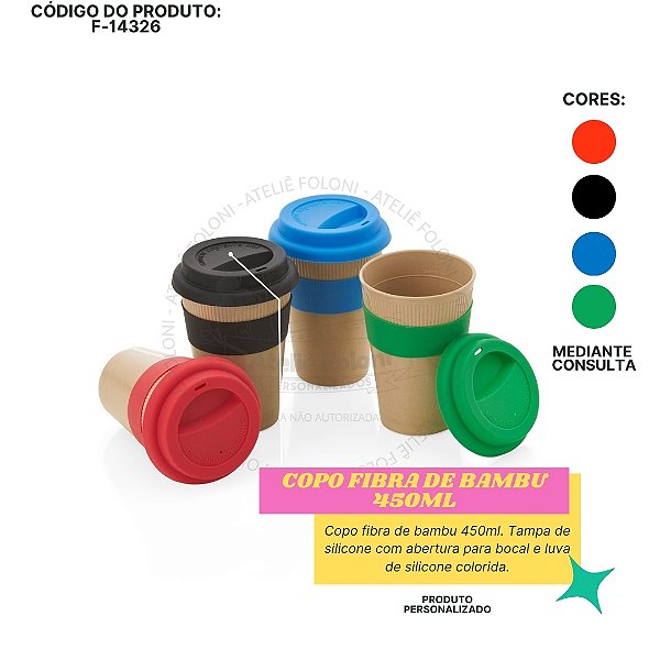 Copo Fibra de Bambu 450ml Personalizado