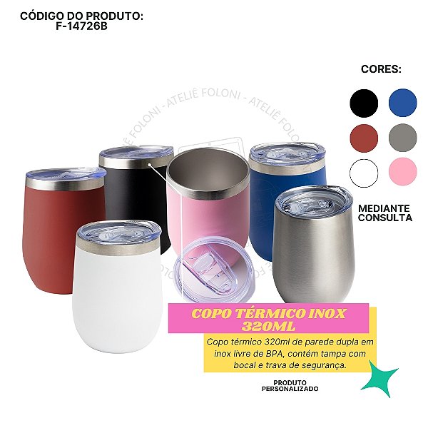 Copo Térmico Inox 320ml  Personalizado