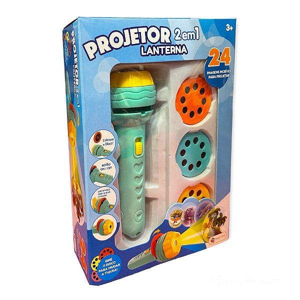 Projetor 2 Em 1 Lanterna Com 3 Discos - Shiny Toys 878