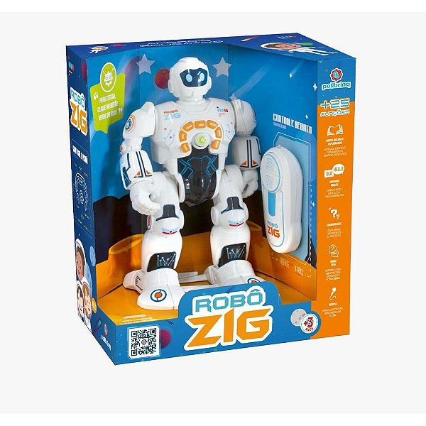 Robô Zig Inteligente Educativo Anda Ensina Inglês 25 Funções eletrônico