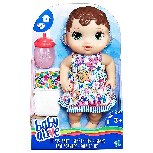 Boneca Baby Alive Hora do Xixi Morena - Hasbro E0499