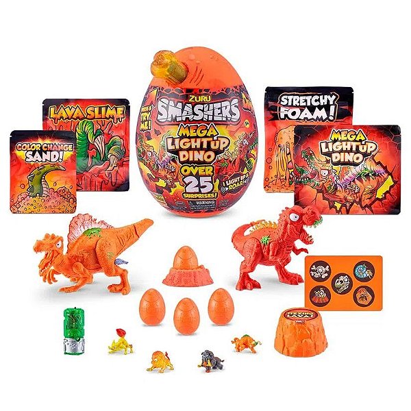Smashers Ovo Dino Light Up Grande 25 Surpresas - FUN F844