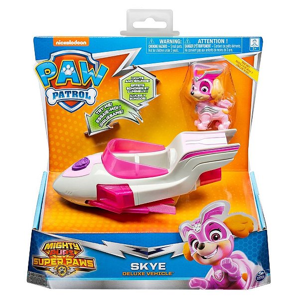Veiculo E Figura Patrulha Canina 1465 - Skye DELUXE Mighty Pups Sunny