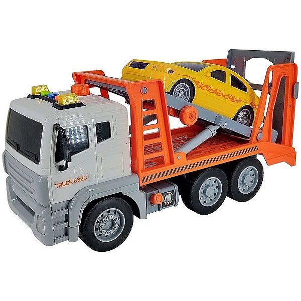 Caminhão Guincho Brinquedo Reboque Fury Truck com Carrinho