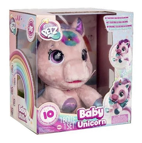 Pelúcia Interativa My Baby Unicorn Ponei Rosa BR1284 - Multikids