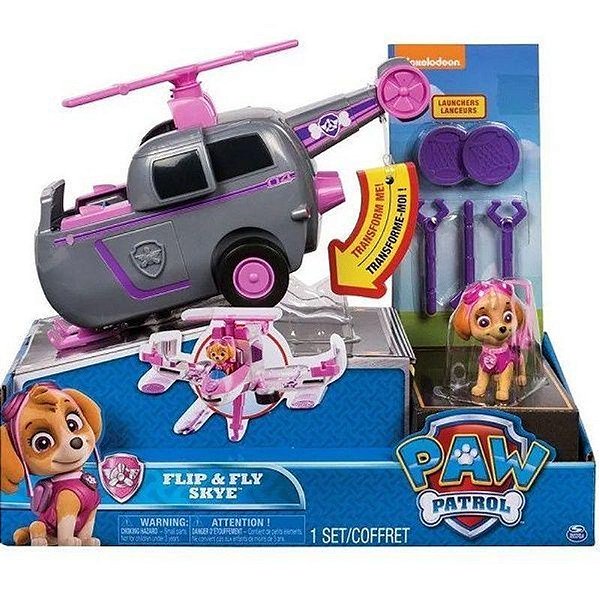 Veiculo E Figura Patrulha Canina 1376 - SKYE FLIP & FLY 2 EM 1
