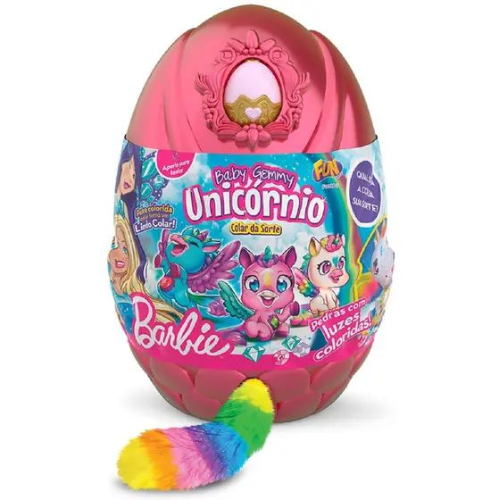Barbie Ovo Baby Unicórnio Pelúcia Grande 25 cm F066-7