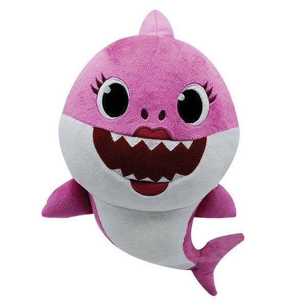 Pelúcia Musical Baby Shark Rosa - 30 cm