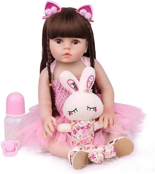 Bebe Reborn Laura Baby Gabriela Gatinha Corpo 100% Vinil - TRENDS  Brinquedos