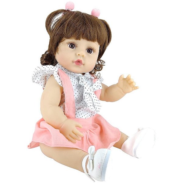 Boneca Bebê Reborn 100% Silicone Gatinha Com Mamadeira Chupeta E