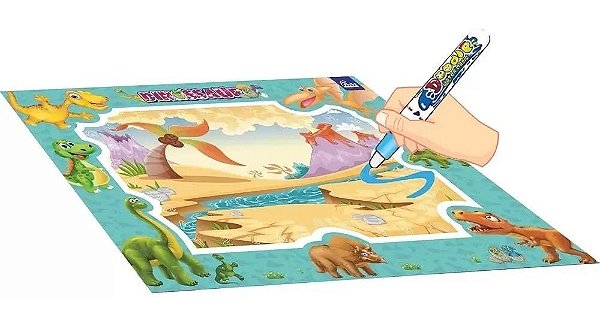 Tapete de Desenhar Mágico Acqua Magic Dinossauro - Fenix