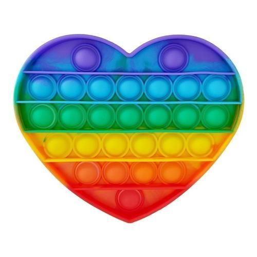 Fidget Toy Pop It Coração Arco Iris - 13 cm Yes Toys