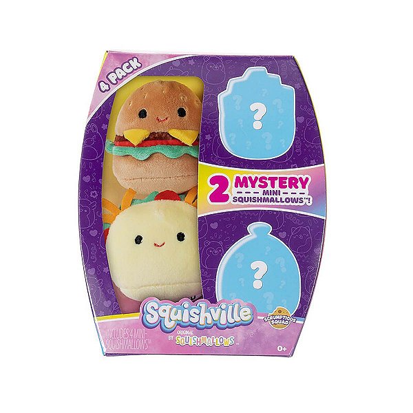 Squishmallows Squishville Pack com 4 Mini Scrumptious Squad 3431