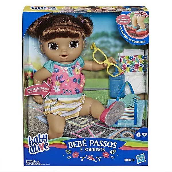 Boneca Baby Alive - Sapatinhos Brilhantes Morena E5248 Hasbro