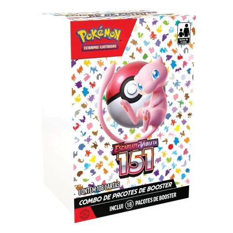 Carta Pokemon Combo Booster 18 Pacotes  Escarlate e Violeta 151