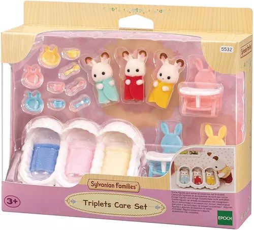 Sylvanian Families Conjunto Cuidando De Coelho Trigêmeos Epoch 5532