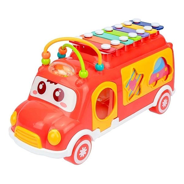 Brinquedo Onibus Xilofone com Blocos Encaixar