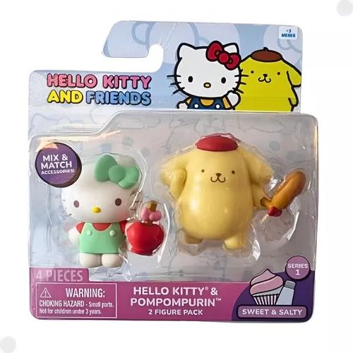 Boneca Hello Kitty e Pompompurin - Miniatura Hello Kitty e Amigos