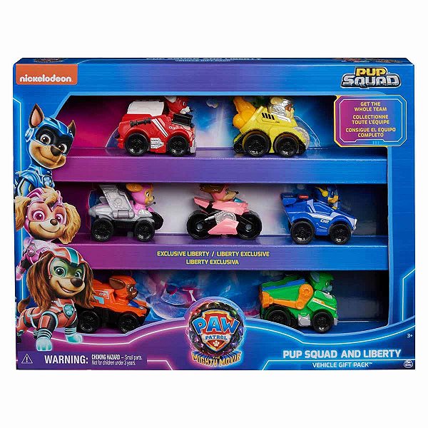 PATRULHA CANINA - PACK 7 Carrinhos Figuras O Filme - Sunny 2700