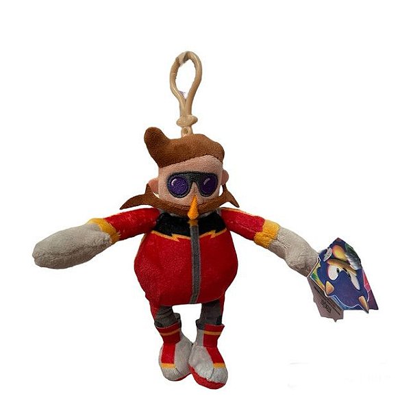Boneco Sonic Eggman Pelúcia Chaveiro 15 cm - Toyng 50544