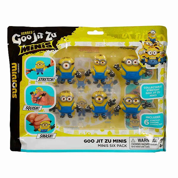 Boneco Elástico que Estica Minions com 6 bonecos - Goo Jit Zu 3953