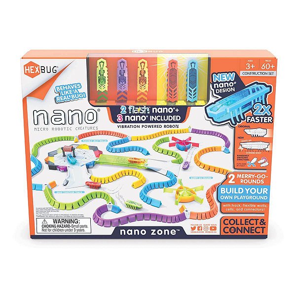 Mini Robô Flash Nano Zone Brinquedo Sensorial - Hexbug 3923