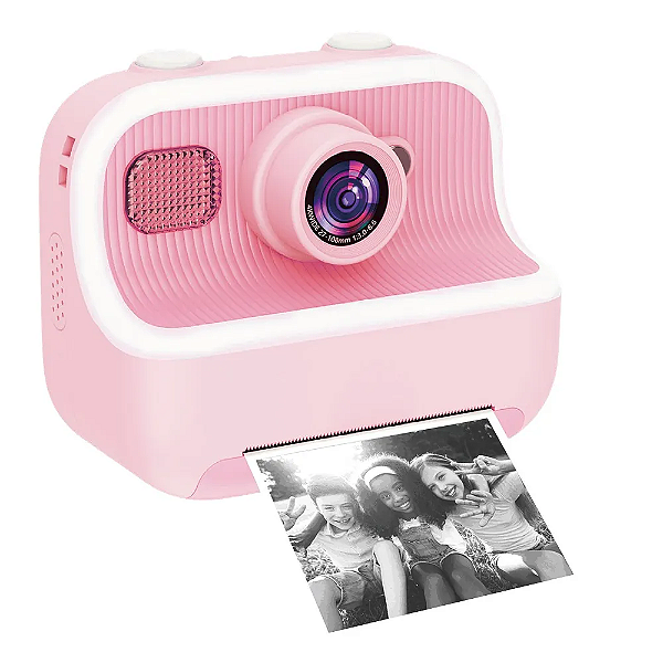 Camera Fotográfica Digital de Impressão Instantânea Rosa Click Zoop - ZP 1268
