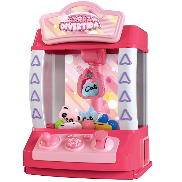 Mini Maquina De Pegar Bichinho Infantil Garra Rosa Dm Toys