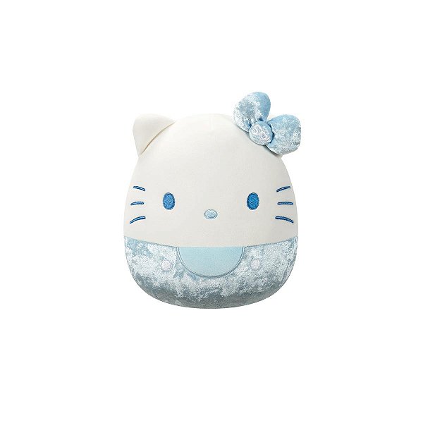 Pelúcia Squishmallow Sanrio 20cm - Hello Kitty Azul Veludo 3878