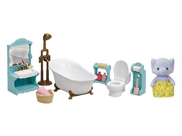 Sylvanian Families Conjunto Banheiro Toalete e Banho Irmã Elefante 5380 - Epoch