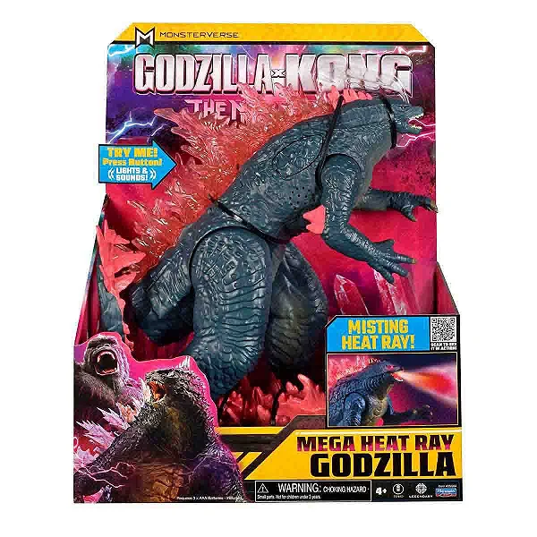 Boneco Godzilla vs Kong The New Empire Godzilla com Som e Luz 33 cm