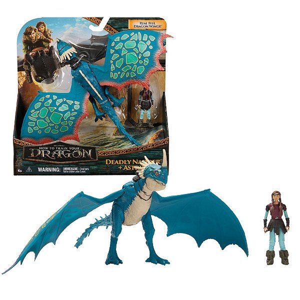 Boneco Como Treinar Seu Dragao Astrid e Dragao Deadly Nadde