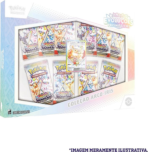 Carta Pokemon Box Arco Iris Evoluções Prismáticas - Copag