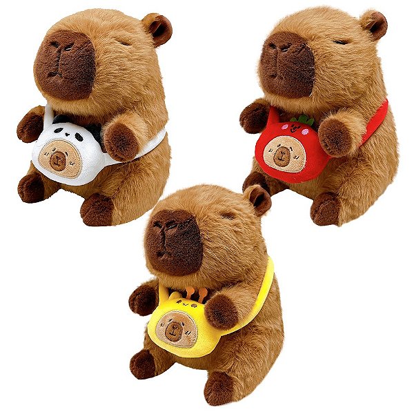 Pelucia de Capivara com Bolsa 20 cm