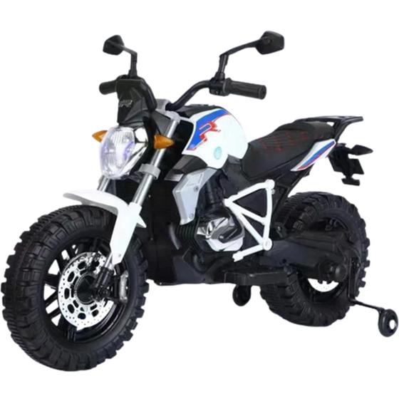 Moto Elétrica Branca com Luz de Led 12v - Shiny Toys
